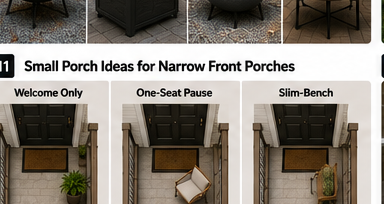 Three narrow front porch layouts that keep the entry route open