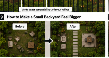 Small backyard before and after creating one clear route